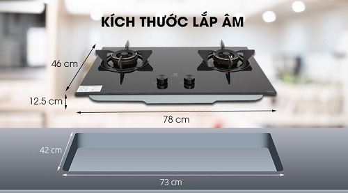 Thông số kích thước tiêu chuẩn của bếp gas âm